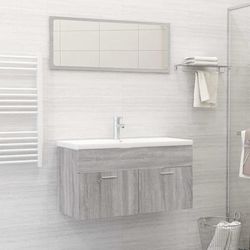 vidaXL Set Mobili da Bagno 2 pz Grigio Sonoma in Legno Multistrato