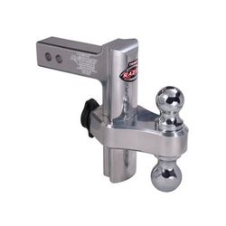 Trimax Razor 8in Aluminum Adjust Hitch-Dual Ballw/ Keyed Alike Ball Mount Receiver Lock Double Tow Balls TRZ8AL