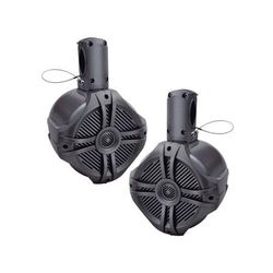Power Acoustik Marine 8in Wake Tower Speaker - Pair Titanium MWT-80T