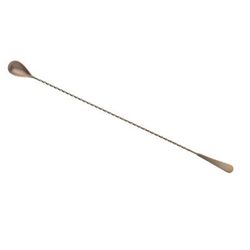 Barfly M37011ACP 17 1/8" Japanese Bar Spoon w/ Machined End, Antique Copper