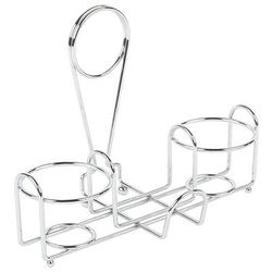 GET 4-22735 2 Compartment Oval Condiment Caddy - Chrome, Silver
