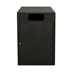 GET BIN-1-BK-NS 40 gal Indoor Collection Bin w/Locking Door - Metal, Black