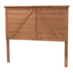 Yorick Classic And Traditional Ash Walnut Finished Wood Queen Size Headboard by Baxton Studio in Ash Walnut