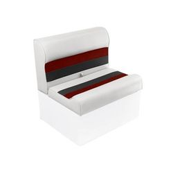 Wise Deluxe Pontoon 27in Bench Seat Cushions Only White/Red/Charcoal Large 8WD95-1009