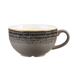 Churchill SPCBCB201 8 oz Studio Prints Stackable Cappuccino Cup - Ceramic, Charcoal Black