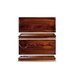 Churchill ZCAWWBDD1 Buffet Wood Art de Cuisine Rectangular Deli Board - 15 3/4" x 6 1/2", Wood, Brown