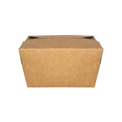 ITI TG-KB- 1 30 oz Kraft Microwavable Folded Paper 1 Take-Out, 4.13" x 3.5" x 2.5", Brown, Case of 200