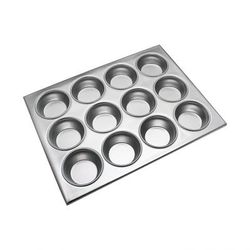 Thunder Group ALKMP012 12 Compartment Muffin Pan, Aluminum, Silver