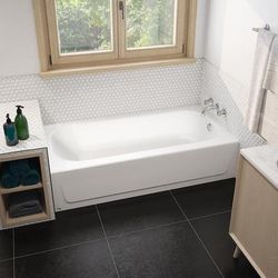 Bootz Aloha Ohana Plus 60 x 32 Porcelain Enamel Alcove Right-Hand Drain Bathtub in White ALOHA-OHANA-20-R-0