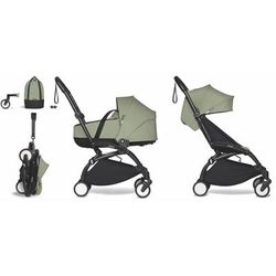 Babyzen YOYO2 Ultra Compact Complete 6+ Stroller with Bassinet & Rolling Bag Bundle - Black / Olive