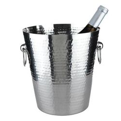 Hammered Ice Bucket by Viski in Metallic