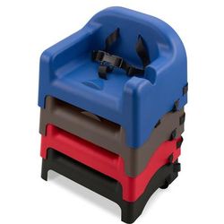 Carlisle Booster Seat with Safety Strap & Cup Holder - Polypropylene, Brown, 911401