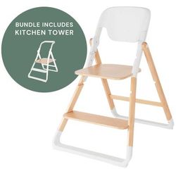 Ergobaby Evolve Chair + Kitchen Tower Bundle - Natural Wood