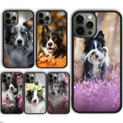 Coque de téléphone fleur de chien Border Collie belle coque coque Fundas iPhone 15 SE 2020 13