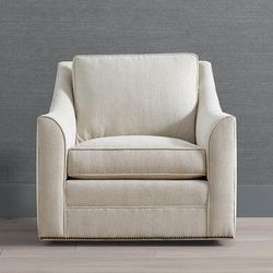 Warren Swivel Chair - Storm Velvet - Frontgate
