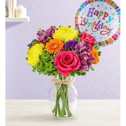 1-800-Flowers Everyday Gift Delivery Fields Of Europe Celebration W/ Birthday Balloon Medium