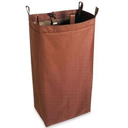 Hospitality 1 Source HCBLS30BR Polyester Housekeeping Bag w/ Loop Top & Snaps - 18"W x 12"D x 30"H, Brown