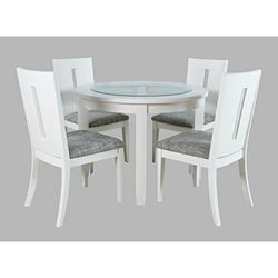 "Urban Icon Contemporary 42" Round Five-Piece Dining Set with Upholstered Chairs - Jofran 2003-42D-5"