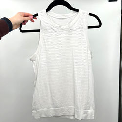 Lululemon Tops | Lululemon White High Neck Mesh Tank Top 6 | Color: White | Size: 6