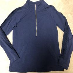 Lilly Pulitzer Tops | Lilly Pulitzer Navy 3 Quarter Zip With Pockets | Color: Blue | Size: S