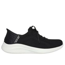 Skechers Women's Slip-ins: Ultra Flex 3.0 - Brilliant Sneaker | Size 9.0 Wide | Black | Textile | Vegan | Machine Washable