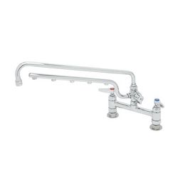 T&S B-0220-U18 Deck Mount Faucet - 18" Swing Spout, 16" Spray Arm, Chrome