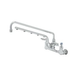 T&S B-0230-U18-CR Splash Mount Faucet - 18" Swing Spout, 16" Spray Arm, Chrome