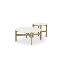 Lot de 2 tables basses en bois et terrazzo