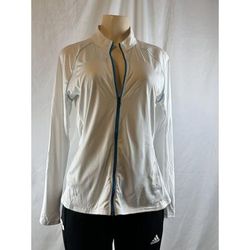 Adidas Tops | Adidas Womens Golf Jacket White And Turquise Size Medium | Color: White | Size: M