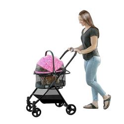 VIEW 360 Stroller, Booster and Carrier Travel System, 20.5 LBS, Pink / Black