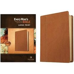 Every Man's Bible Nlt, Large Print (Leatherlike, Pursuit Saddle Tan)