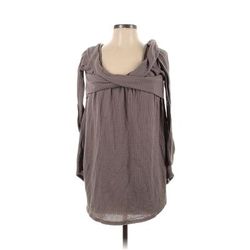 DRESSFO Long Sleeve T-Shirt: Gray Tops - Women's Size 4