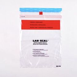 LK Packaging LABA1318B Lab-Seal Specimen Bags w/ Tamper-Evident, Removable Biohazard Symbol - Polyethylene, Clear, Case of 500