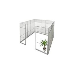 8' x 8' x 7'H White Laminate Modular Office with Clear Glass Front - Starter Cubicle