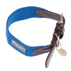 Nomad Tales Bloom Dog Collar | Sapphire | Size L: 46-52cm Neck Circumference, 38mm Width