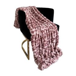 Plutus Pink Leopard Faux Fur Luxury Throw Blanket - Plutus PBSF2334-80x110T