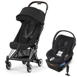 Cybex COYA Compact Stroller + Cloud Q SensorSafe Travel System Bundle - Chrome / Sepia Black / Stard