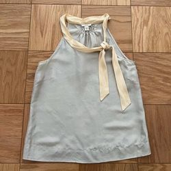 J. Crew Tops | J. Crew Sleeveless Silk Top | Color: Cream/Silver | Size: 2