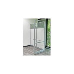 6' Long White Office Panel Wall Set with 36"W Clear Glass Front - 7' Height