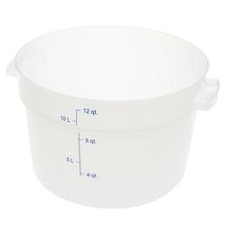 Carlisle 1097702 12 qt Round Storage Container - White, Transparent Polypropylene