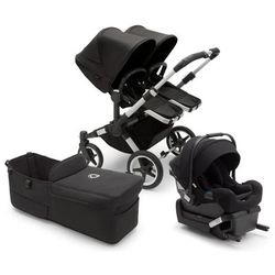 Bugaboo Donkey 5 Duo + Turtle One Travel System Bundle - Aluminum / Midnight Black / Midnight Black