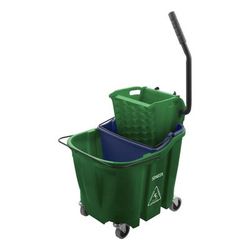 Carlisle 35 qt Mop Bucket Combo - Side Press Wringer, Soiled Water Insert, Polypropylene, Green, 9690409