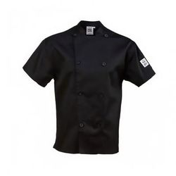 Chef Revival J205BK-2X Chef's Jacket w/ Short Sleeves - Poly/Cotton, Black, 2X