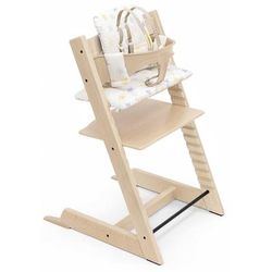 Tripp Trapp High Chair and Cushion with Stokke Tray - Natural / Multi Stars