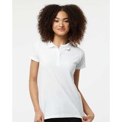 Tultex T401 50 Sport Polo Shirt in White size Large | Cotton Polyester 401