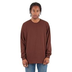 Shaka Wear SHMHLS Adult 7.5 oz. Max Heavyweight Long-Sleeve T-Shirt in Brown size 3XL