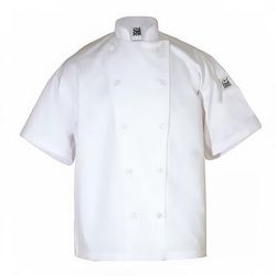 Chef Revival J005-5X Poly Cotton Blend Chef Jacket, Short Sleeve, 5X, White