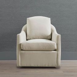 Illara Swivel Chair - Miles Stripe Claypot - Frontgate