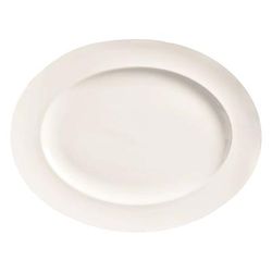 Libbey BW-1122 13 1/4 x 10 1/4" Oval Porcelain Platter, Basics Collection, White
