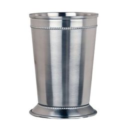 Libbey JC-25 15 oz Julep Cup, Stainless Steel, Beaded, Silver